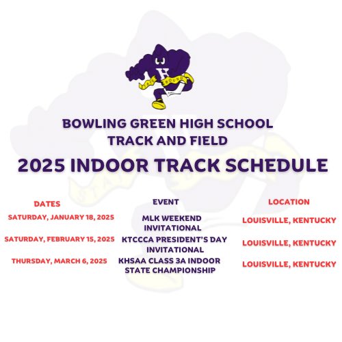 Our <a href="/BGHSTrackNation/">Bowling Green T&F</a> Schedule is officially set! 

We look forward to hitting the track running today! #Stride4Greatness