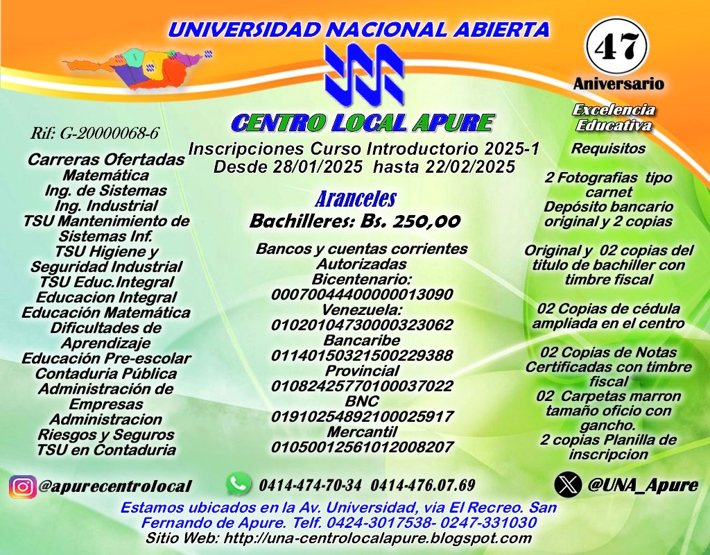 Atención estudiantes y público en general.