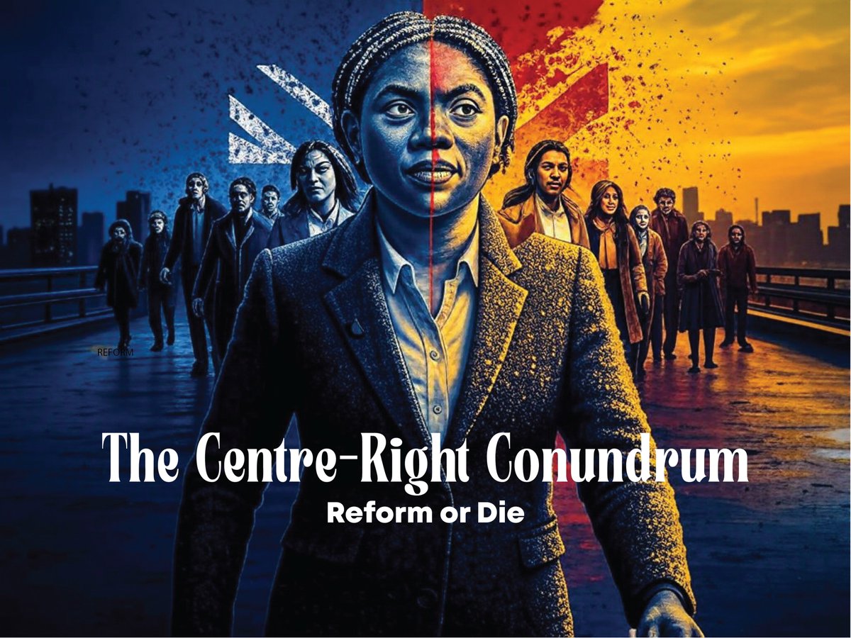 JMcG0wan's tweet photo. For those centre-right thinkers involved in political discord, there seems to be a niggling question buried, yet trying to reach the surface. Whether the Conservative Party continue to be the standard bearer for centre-right opinions in 🇬🇧 British politics.

With the ability to capture and cajole the media on topics which naturally get a positive reaction from the silent majority, @reformparty_uk  is surging in the polls. But is this relatively new outfit, borne out of the Brexit Party and before that UKIP, set to replace the Tories entirely?

Some may have already answered this question internally, but I have yet to see such an argument put forward which does not rely on either tribal instincts or longevity. For many, there isn’t a properly articulated position either way – with status quo thinking succeeding in planting feet so far.

But given the ability of @Nigel_Farage to constantly gain media attention, it’s a question which needs an answer.

Yes, we’ve seen so called ‘defectors’ of late – @andreajenkyns, the former MP for Morley and Outwood followed by @montie, a long-standing Conservative voice. But are their moves a turning point or an indication of the frustration felt by members and activists from within the Conservative ranks who now have what they believe to be an avenue to vent?

Switching to Reform is no small move. Both gained a reaction in their own right, albeit different depending on the audience. Because whilst some may have been dismissive, others have started to question their own position. And for those still in contemplation mode we need a proper discussion. Not only to cement internal thinking but also as any future Conservative message needs this foundation to go out to the country with.

So again, I ask, who is the real standard bearer for centre-right opinions in British politics?

As a Conservative Councillor, Chairman of an Association and Parliamentary candidate in this year’s General Election, my position would seem clear. But titles mean nothing and what matters is the future of our country. Because the very issue on which Reform’s popularity is centred is the very issue which will matter even more to my 18 month old son. This matters to people.

Those who occasionally glance at the political show business promoted by a 24-hour news cycle, and who are sick of mainstream politics, are rightly going to be tempted to believe that Nigel Farage’s new outfit has at least some of the answers on this.

But is that the case? Does Reform actually have the ability to replace the Tories? And should they be taken seriously in the new claim that they might just be in charge of the country in 4 years’ time? Whilst seriously unlikely, all of it remains to be seen. But it does leave those of us on the centre-right with a question. A question of strategic importance.

It's why we need to properly delve into that question without fear of the answer. Because the future of our country literally depends on it.

We have, as a nation, ground to a halt. Beset by those who prioritise the take, we are stifled on every front. Social cohesion is hanging on by a thread. Separate interest groups lobby and succeed in acquiring deeply unpopular policies under the guise of every moral crusade.

It is within this context that the likes of Reform benefit. They are a symptom with which if we are honest with ourselves, the Conservative Party has, along with Labour, helped to create.

It is why Kemi is so right to speak of renewal. Because it perfectly sums up what is required for the Conservative Party and the Country.

Whether you love or loathe Nigel Farage, it cannot be denied that when a vacuum appears, he’s there, playing such a prominent role that he’s now a household name. Right now is prime time for a man possessing his talents. Over the last 15 years, he’s skilfully influenced and shaped public opinion in a way which is secretly envied by those involved in politics.

Left without proper leadership and a clear sense of what the vast majority of the country wants to see – outside of the special interest groups, the big business lobbyists, the friends of friends which infects politics, Farage is ready. Ever the great orator practised over a lifetime campaigning against the grain.

But is this alone enough to make the switch and throw away an organisation that has produced the likes of Churchill and Thatcher? Because whilst leaders have come and gone (too frequently in recent times), the @Conservatives  has always been bigger than any one of them. It’s the party’s biggest strength.

That same sentence cannot be said for Reform in any way. Without Farage they are nothing. Like UKIP or the Brexit Party, devoid of their main man, they would crumble, divide and be seen as nothing more than an old vehicle of his. That cannot be a basis for any political party. Not least one which could take the reins of Government. Winning 5 MPs this year was an achievement. But taking the remaining 319 to form the next Government would turn Farage into a political stretch Armstrong.

Granted the tactics one would have you buy into are the tactics used by Trump in the US, even Macron with his En Marche party in France. But these are under Presidential systems completely dissimilar to ours. Having one ‘supreme’ leader within the UK system can lead to nothing more than armies of drones. These are the very career politicians people are sick of.

In Reform’s case, who would fill the ranks? Maybe you? But if you find yourself getting itchy feet about the Conservatives and entertaining this notion, then imagine Reform without Farage.

The worst would be the split. A never-ending Labour dominance would emerge. There are many reasons to stick with the Conservatives. But the promise of seeing your political ideas gain greater success with Reform is not one of them.

The only reform I am choosing is the reform of the Conservatives led by @KemiBadenoch