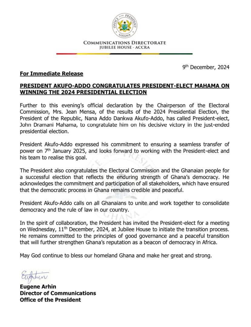 Nana Kwame Bediako <a href="/NAkufoAddo/">Nana Akufo-Addo</a>  congratulates President Elect Mahama 🗣
NPP MPs ☺️
Paul Adom Otchere 🧐
Arrogance 👀
Ursula OWUSU 😅
Kyebi in transition 😤
Bagbin 🫡