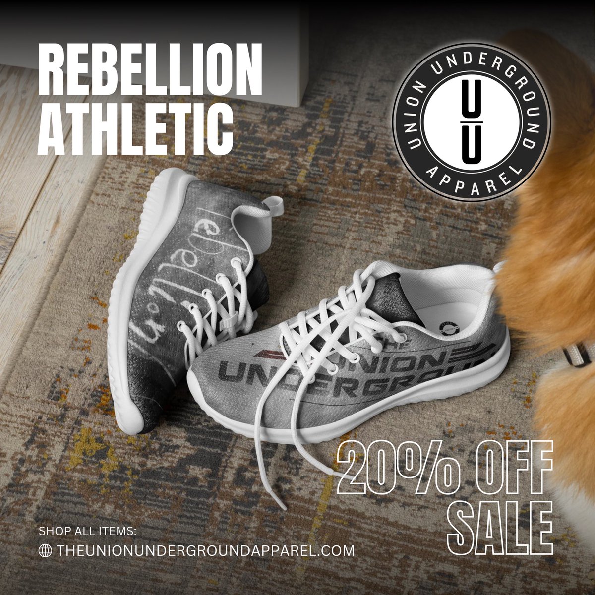 TheUUofficial's tweet photo. Visit https://t.co/OieEm3A3Bc for a fantastic 20% OFF across the entire store throughout December! Don’t miss your chance to pick up a pair of “Rebellion Athletic Shoes.” 🛍️ TUUHOLIDAY24
#theunionunderground #unionunderground #holidayshopping #holidayseason #bryanwscott https://t.co/ClafrrmU1d