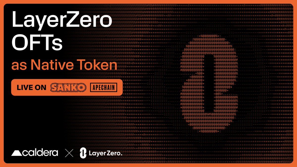 Calderaxyz's tweet photo. It's Official: LayerZero OFTs are now available on Caldera rollups.

Builders can choose a @LayerZero_Core OFT as their rollup's native gas token.

@apecoin &amp; @SankoGameCorp are already using the OFT gas token in production.

Curious? See it in action👇 https://t.co/IbJtdmQ7j0