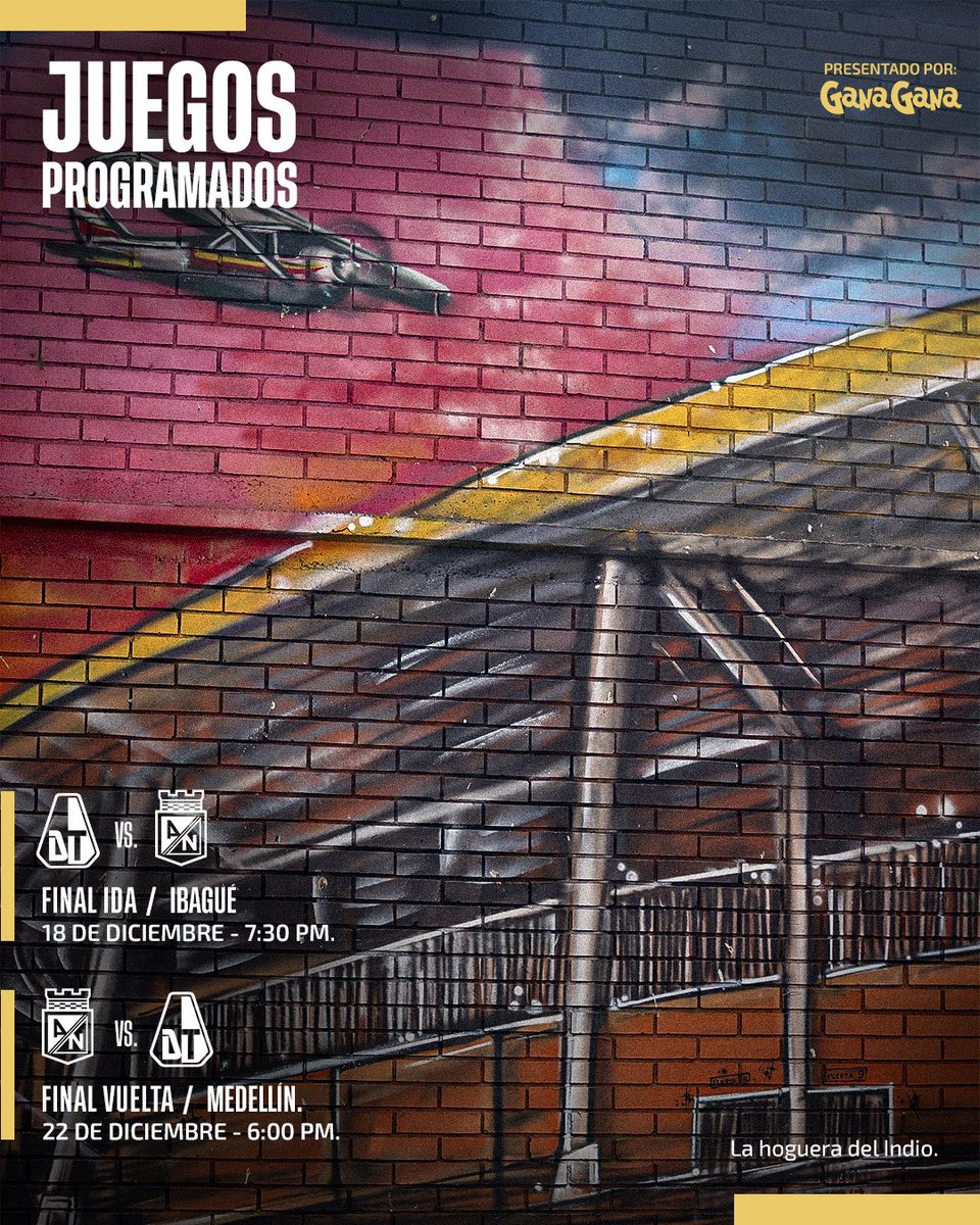 cdtolima's tweet photo. #AgendaDT 📆 Qué alegría publicar esto… 

Lista la programación para la gran final de la Liga BetPlay. ¡VAMOS TOLIMA! 🤎💛 https://t.co/cl9t76RAkx