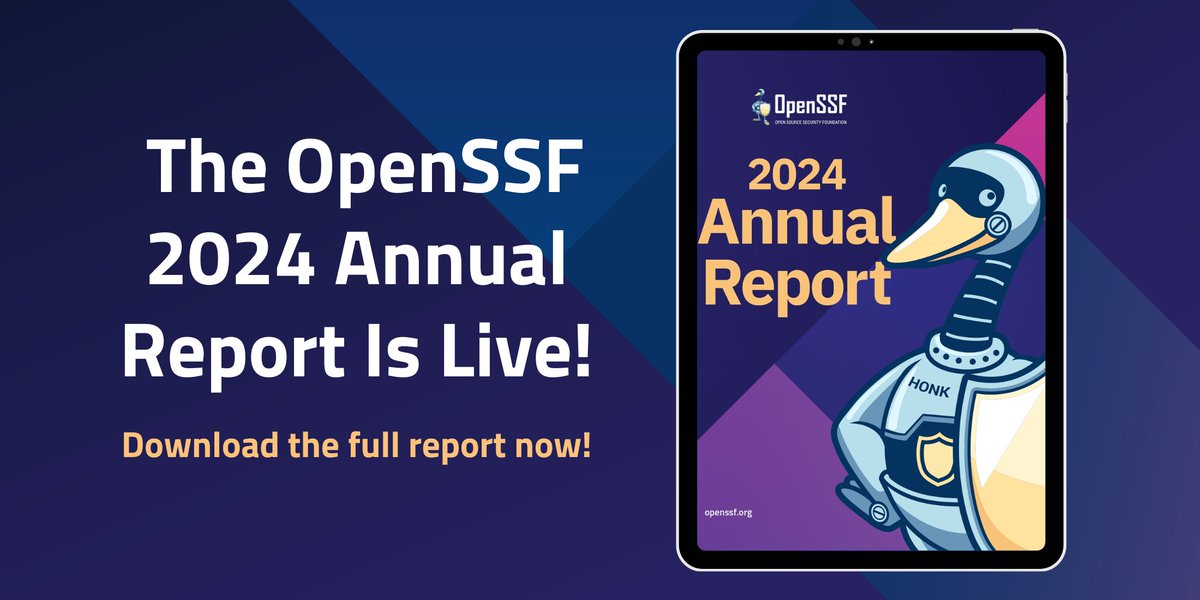 openssf's tweet image. 📣 The OpenSSF 2024 Annual Report is now LIVE! Read the blog and the report as we celebrate this important milestone with our amazing community. We’re excited to continue our journey toward a more secure future together!
👉 openssf.org/blog/2024/12/0…
#OSSSecurity #Wrapped2024