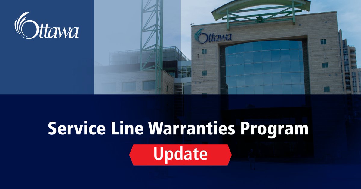 #OttCity has ended its agreement with Service Line Warranties of Canada (SLWC) due to warranty and insurance coverage now available to homeowners.
This is not a reflection of the services offered by SLWC &amp; there is no impact to existing policies.
Details: bit.ly/3Vw6g50
