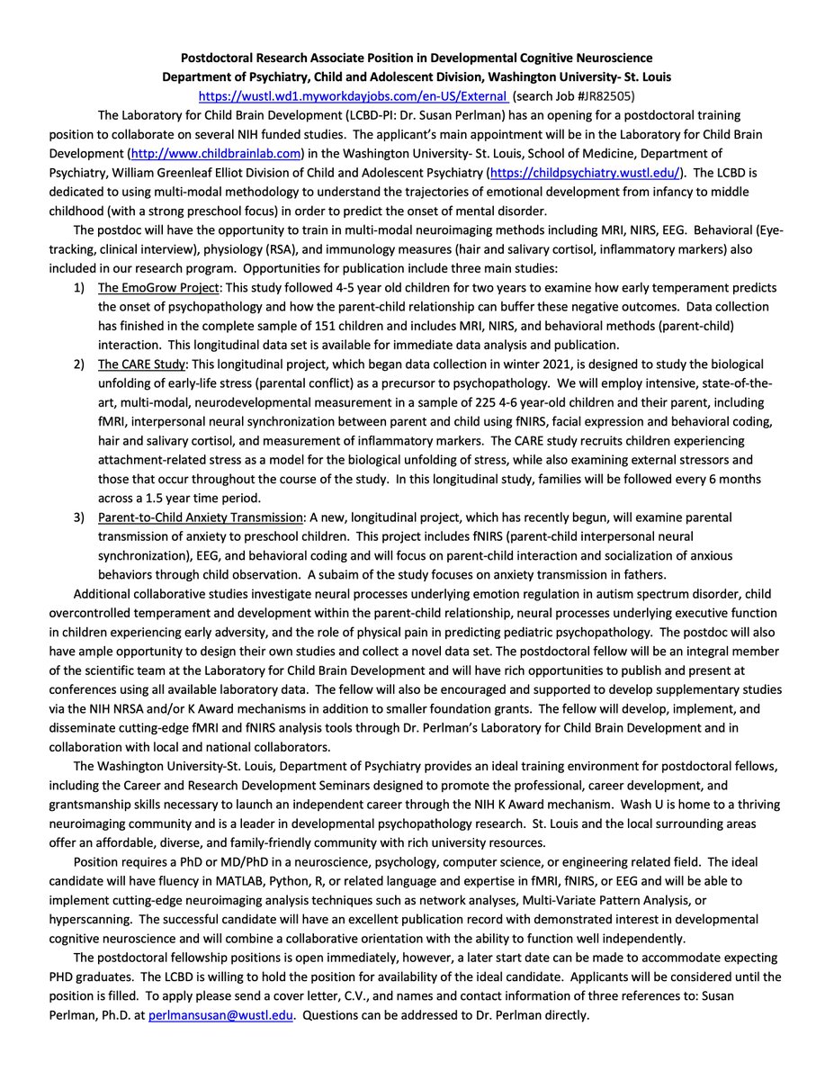 SusanBPerlman's tweet image. We have an open postdoc position in my lab studying neurodevelopmental risk for psychiatric disorders using multi-modal imaging! Please share and contact me with questions...