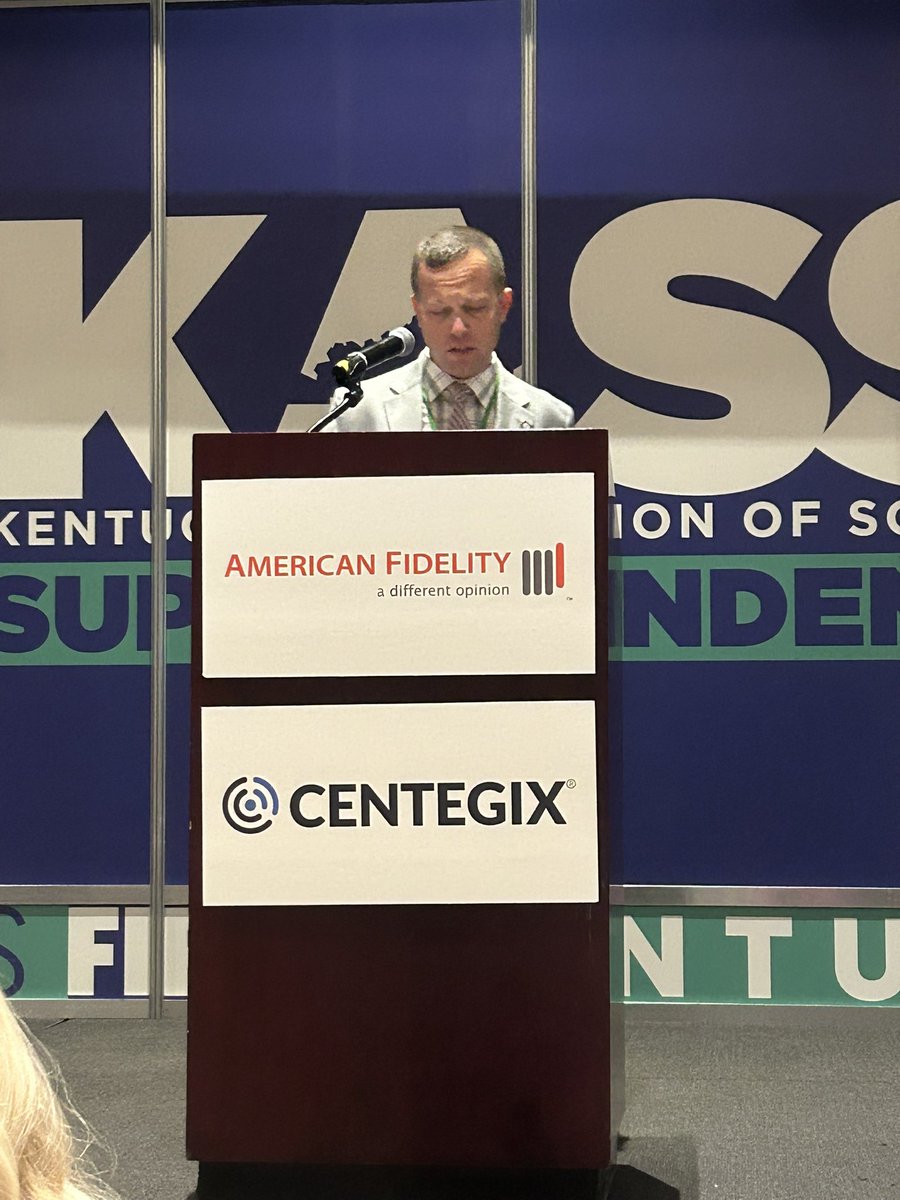 Dr. Nick Carter of Breckinridge County speaking at the annual Kentucky Association of School Superintendents conference.