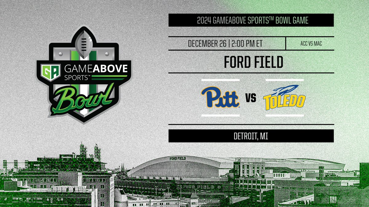 ExpandMktGroup's tweet photo. The 2024 GameAbove Sports Bowl at Ford Field in Detroit, MI
Pitt Panthers vs Toledo Rockets
December 26, 2024
2:00 P.M. EST
Tickets available at https://t.co/bNL6lUnI5A https://t.co/C73VGXUOBX