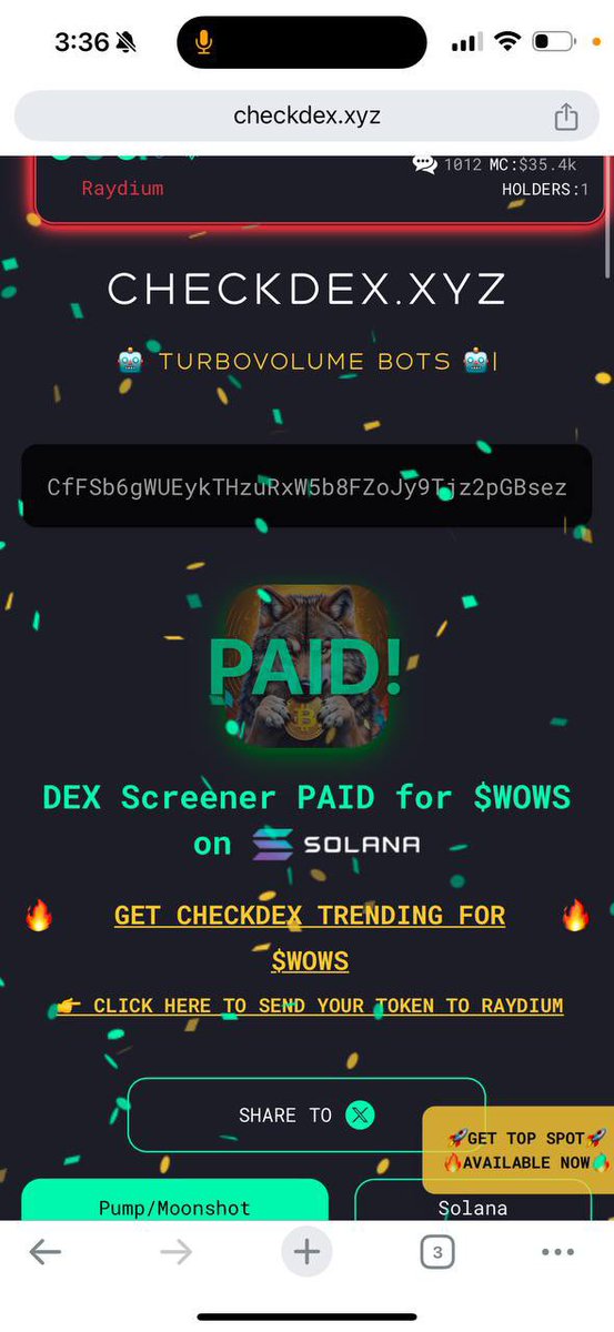 ALPHA+DEGENS

This one is for you…

Pump.fun - CfFSb6gWUEykTHzuRxW5b8FZoJy9Tjz2pGBsezn3pump

✅ DexPaid ⋅ 1m ago ⋅ $$WOWS ⋅ 🔎
📚 Learn more about DexPaid V2
🔗 PHO ⋅ BLX ⋅ GMG ⋅ DEX ⋅ 🎨