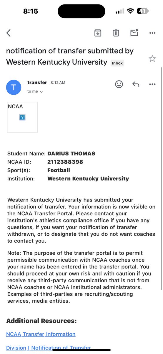 dariusthomas_'s tweet photo. I am officially in the transfer portal with 2 more years left of eligibility🙏🏾! https://t.co/fub7Z6zAD6