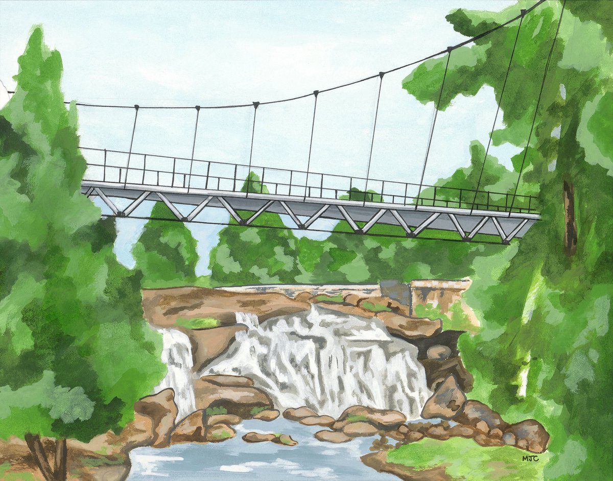 MaryJuliaCraft's tweet photo. Falls Park in Greenville, SC. Majority of my paintings are based on photos I took, including this one. The original has sold, but different sized prints are avaliable here: https://t.co/18TtS0DFv2
#etsyshop #originalartwork #greenvillesc #fallspark #landscapepainting #waterfall https://t.co/6qQiNxiNYP