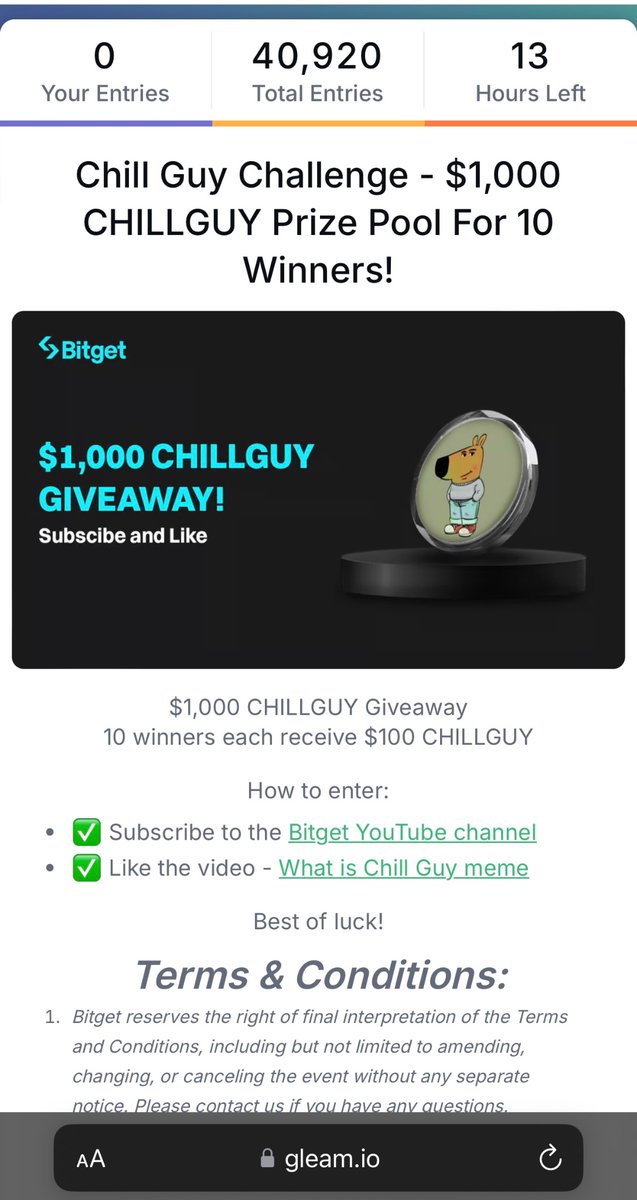 Noturbabypls's tweet photo. https://t.co/uUE8GBfgUw

chillguy giveaway from bitget!! just subscribe youtube and like videos. 

$moodeng $pnut $act $pepe $shib $floki $doge $bome $wif $xrp $btc $eth $sol $sui $xlm $tao $apple $honey $rizzmas $bnb $trx $ton $jst $orca $acx $ban $zerebro $ai16zeliza $fartcoin https://t.co/9pTecA8JlY