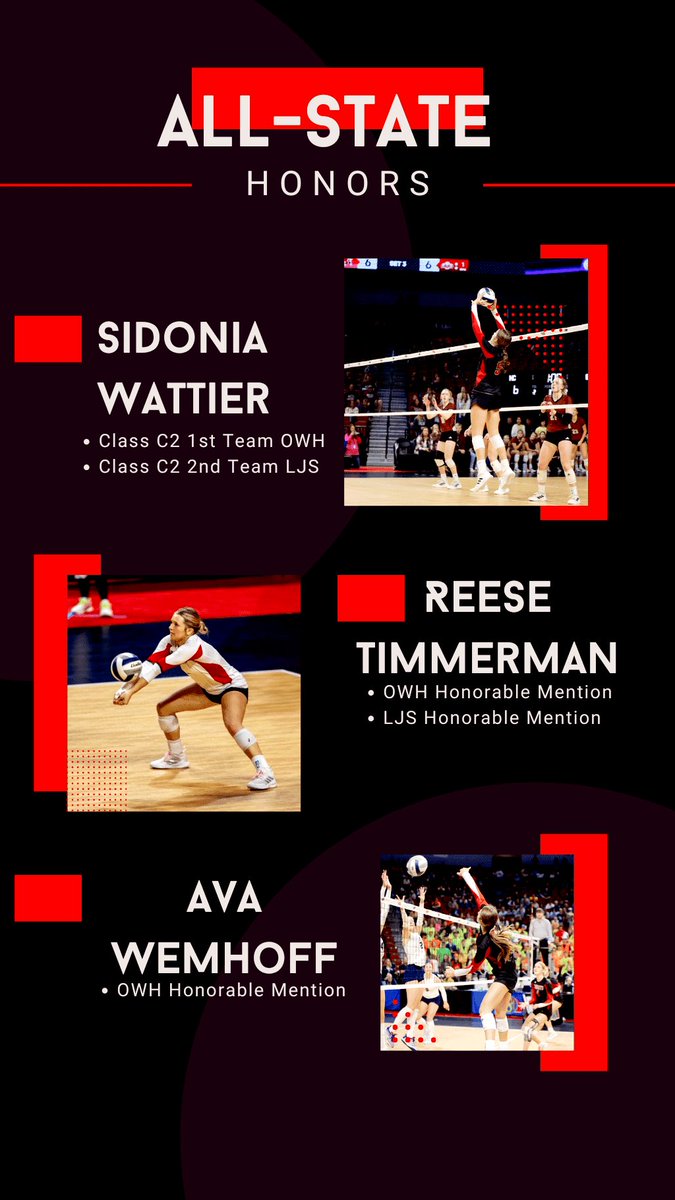 Congratulations to these ladies on their post season honors! 🤩🏐
