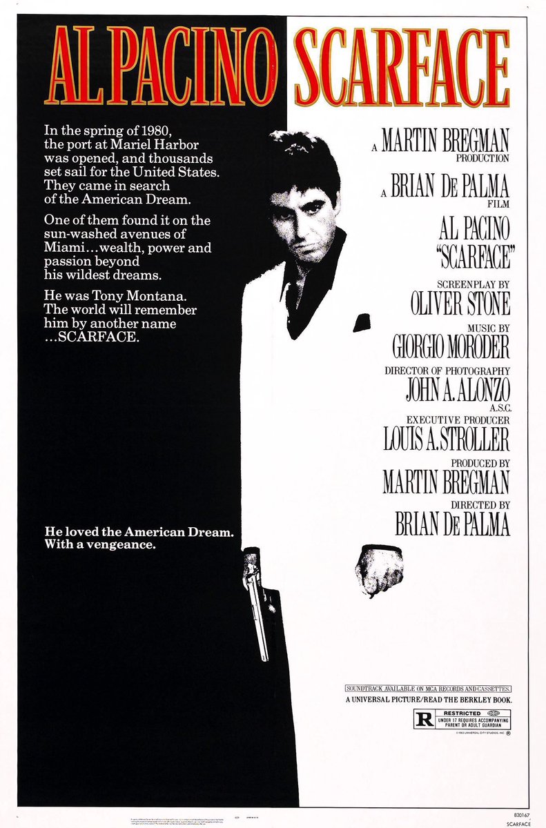 FilmNewsNos's tweet photo. 🎬MOVIE HISTORY: 41 years ago today, December 9, 1983, the movie ‘Scarface’ opened in theaters!

#AlPacino #StevenBauer #MichellePfeiffer #MaryElizabethMastrantonio #PaulShenar #RobertLoggia #MiriamColon #FMurrayAbraham #HarrisYulin #AngelSalazar #BrianDePalma https://t.co/S1hCvF6PoI