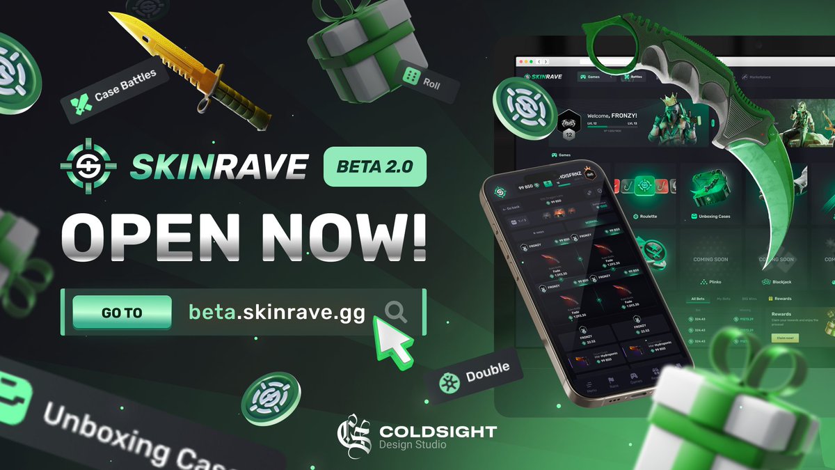 We redesigned the <a href="/skinrave/">SkinRave.gg</a>  project

you can watch it on beta.skinrave.gg