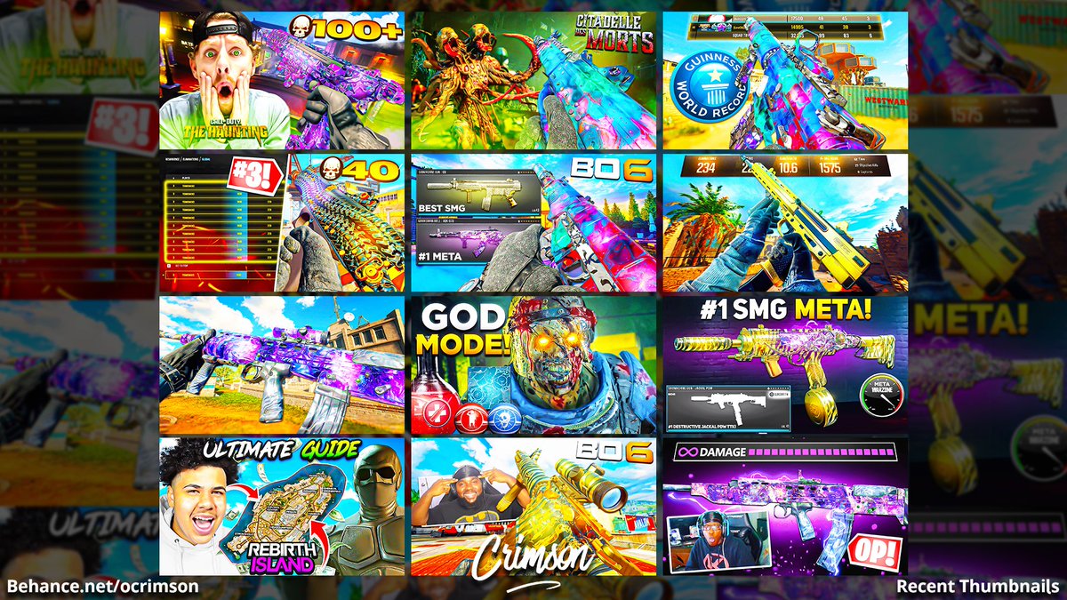 oCrimson's tweet image. Some recent thumbnail work on Black Ops 6 x Warzone

Hit me up if you're interested in buying! 

Support appreciated as always 🫡