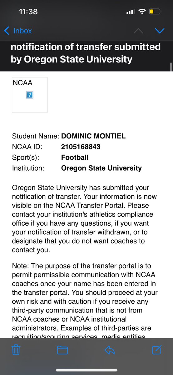 I have decided to enter my name into the transfer portal with 2 years of eligibility remaining. I want to thank my coaches for the opportunity to compete at Oregon State and for my development as a player and person. To my teammates thank you for the lifelong brotherhood.