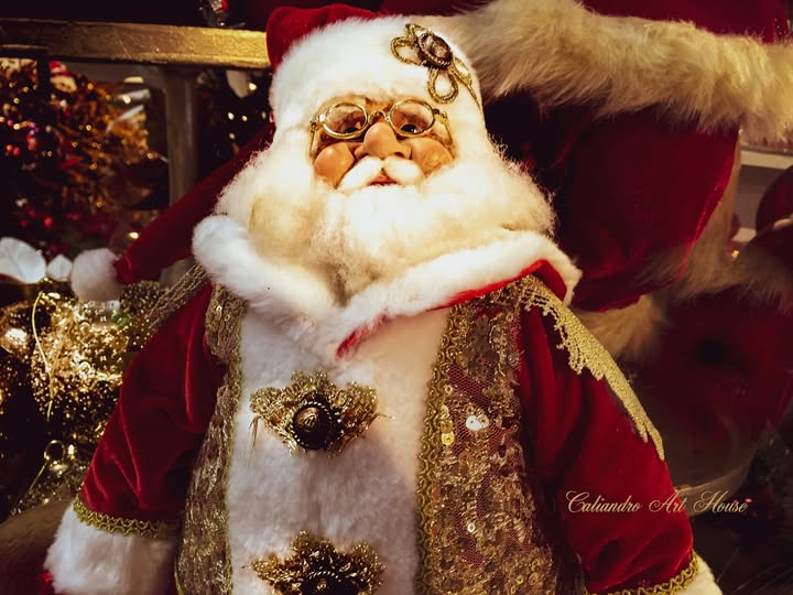Lady24337's tweet photo. Picture a Victorian Santa Claus with an aura of timeless charm. His jolly face, framed by a flowing white beard and rosy cheeks, radiates warmth. He wears a pair of small, round, gold-rimmed glasses that rest comfortably on his nose, adding a scholarly touch. https://t.co/Tm9yMUeIcl