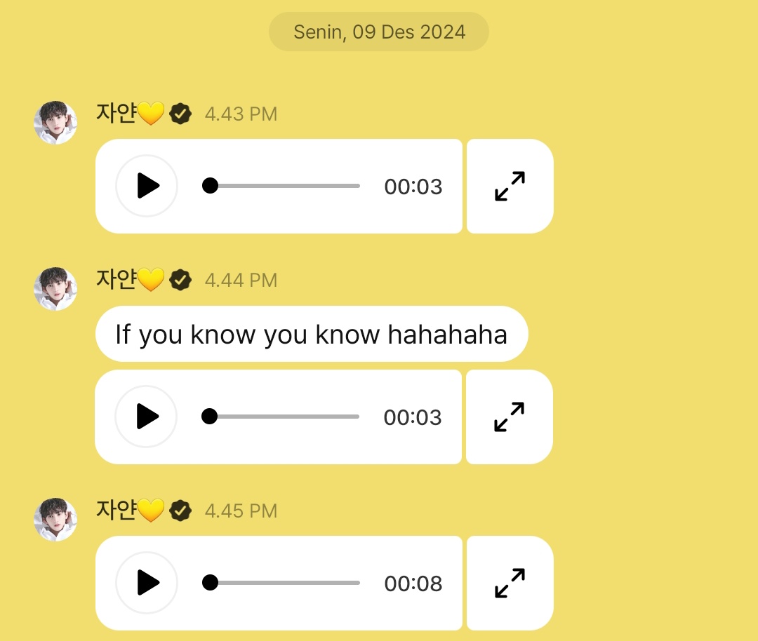 forZayyan's tweet photo. *Sent a voice note
"Jika kamu tau, aku tau hahahaha" 
*Sent a voice note
*Sent a voice note

#ZAYYAN #XODIAC #자얀 #소디엑 https://t.co/IUU0dW74tZ