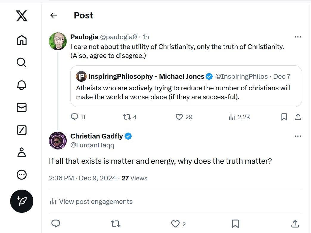 FurqanHaqq's tweet image. And that, ladies in gentleman is why 1) New Atheism is dead in the water 2) Why I ditched being an atheist all summed up in one conversation.