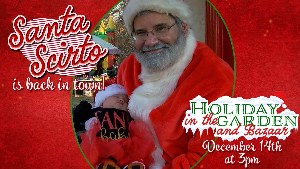 SANTA SCIRTO🎅🏻 Join us this Saturday (Dec. 14) at the Rose Garden Center in Tyler from 3 to 5 p.m. Santa Scirto is back in town! 🎄