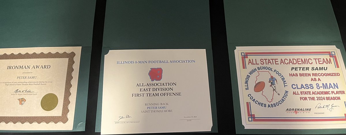 petersamu_'s tweet image. Just a couple of accolades from my junior season. Great thank you to the Coaching staff & teammates for a good season. Time to turn it up some more❗️
@Coach_Watson @IlliniPrairie @NUICFootball @PrepRedzoneIL
@EDGYTIM @AllenTrieu @Bryan_Ault
@NxtLevelAtx
#AGTG