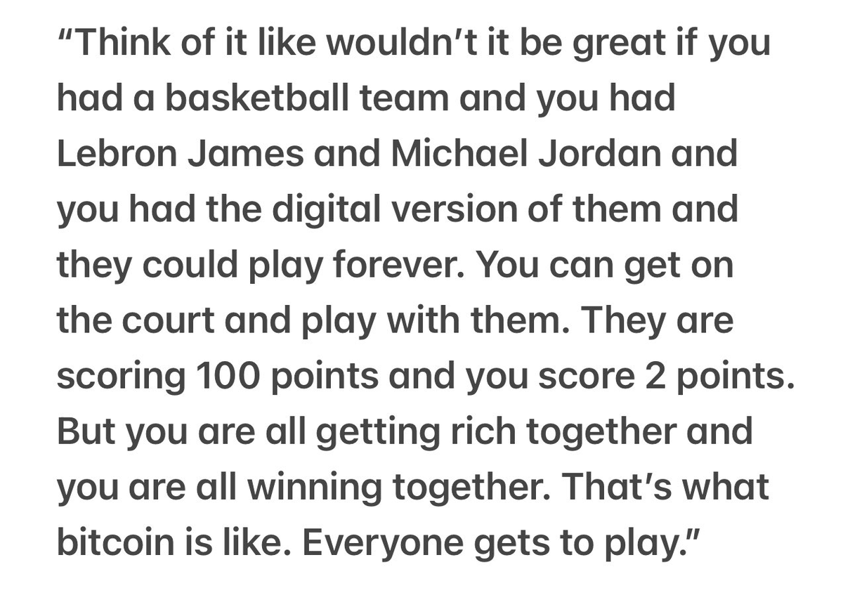 ShaanVP's tweet image. OK - this might be the all time worst analogy for bitcoin.
someone call the podcast police and get Michael Saylor away from microphones for 90 days