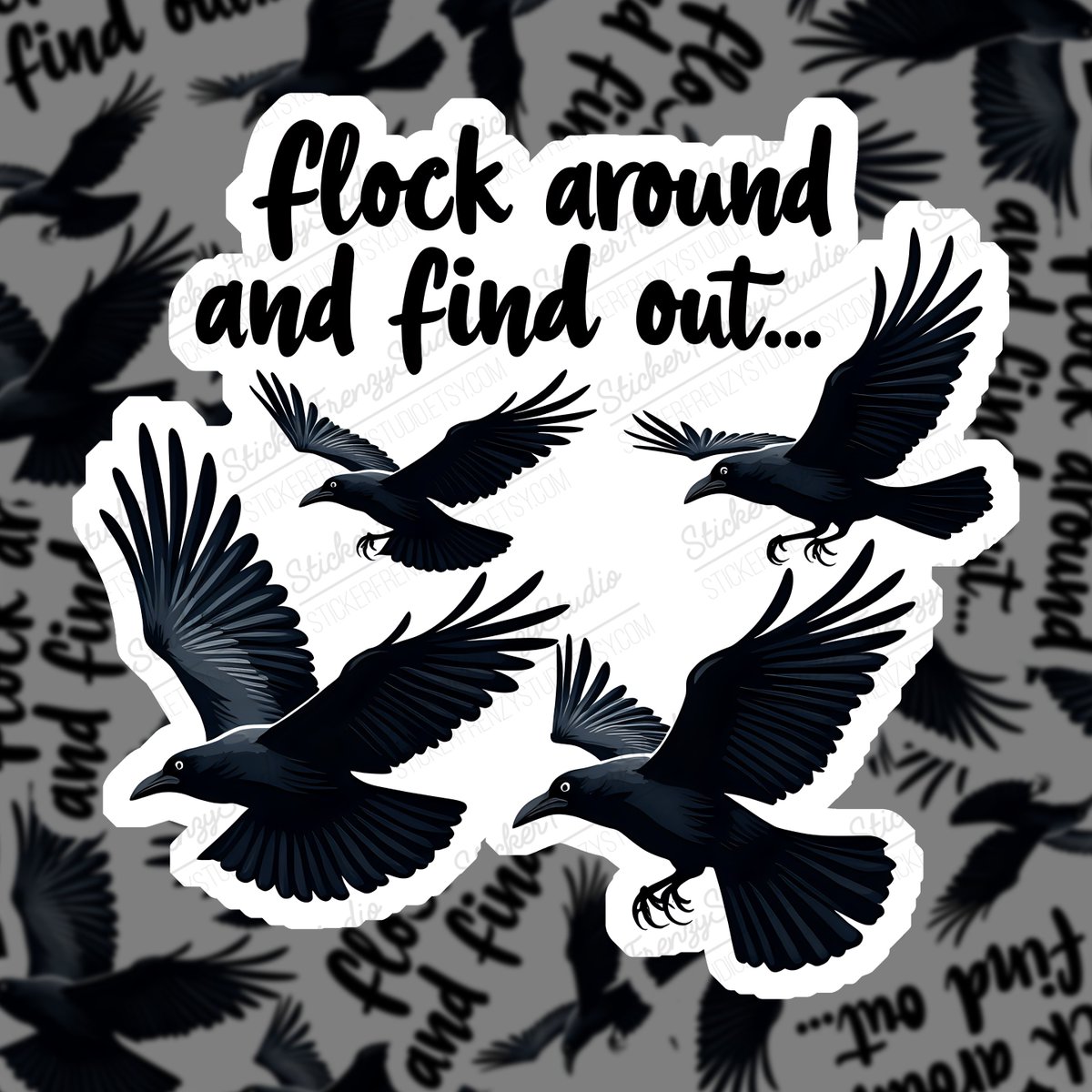 StickerFrenzyy's tweet image. Edgy, gothic, and a little cheeky. 🖤 Meet our "Flock Around and Find Out" sticker! Perfect for your laptop, journal, or water bottle. Grab yours today! 🐦✨

Shop here 👉 etsy.me/4f9yKIT

#CrowSticker #GothicAesthetic #StickerLove