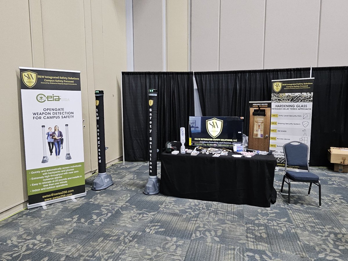 ELeeWillis's tweet photo. @nSideApp 

We are set up and ready for the nSide Safety Summit. Come and see the best Weapon Detection System and Intruder Film.  

Let us help add layers to you campus safety.
#2024nSideSchoolSafetySummit #SchoolSafety #CampusSafety #EmergencyResponse https://t.co/S5pMFKv73N
