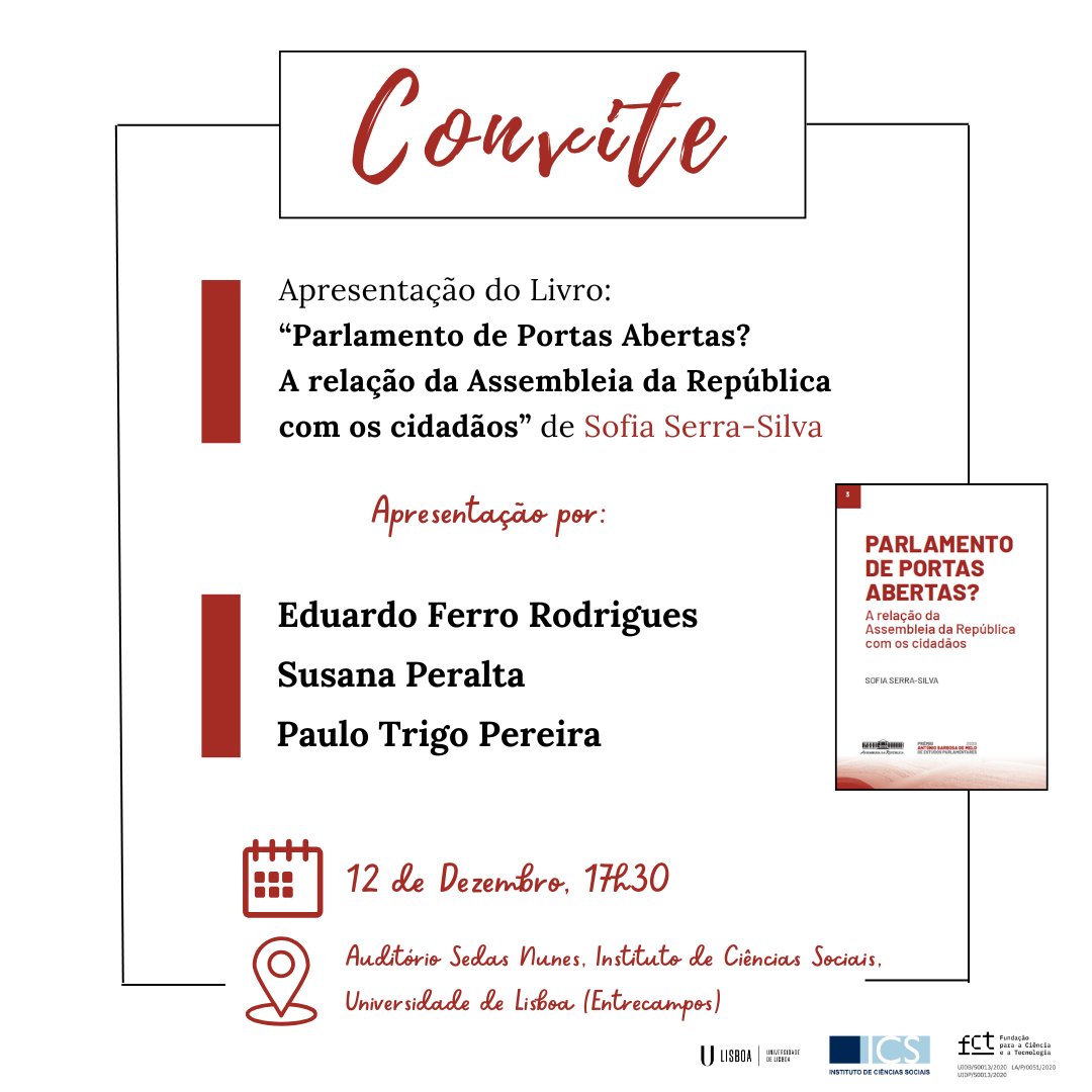 Sofia Serra-Silva (@serrasilvasofia) on Twitter photo Tenho mts episódios caricatos da política actual (e alguns memes) para discutirmos na apresentação do meu livro no <a href="/icsunivlisboa/">Instituto de Ciências Sociais | ULisboa</a>, dia 12. Mais do q nunca importa falar da imagem da AR e a sua relação com os cidadãos! Pelas 17h30, dia 12, c/ EFR, <a href="/speraltalisboa/">Susana Peralta</a> e <a href="/Ptrigopereira/">Paulo Trigo Pereira</a> Tenho mts episódios caricatos da política actual (e alguns memes) para discutirmos na apresentação do meu livro no <a href="/icsunivlisboa/">Instituto de Ciências Sociais | ULisboa</a>, dia 12. Mais do q nunca importa falar da imagem da AR e a sua relação com os cidadãos! Pelas 17h30, dia 12, c/ EFR, <a href="/speraltalisboa/">Susana Peralta</a> e <a href="/Ptrigopereira/">Paulo Trigo Pereira</a>