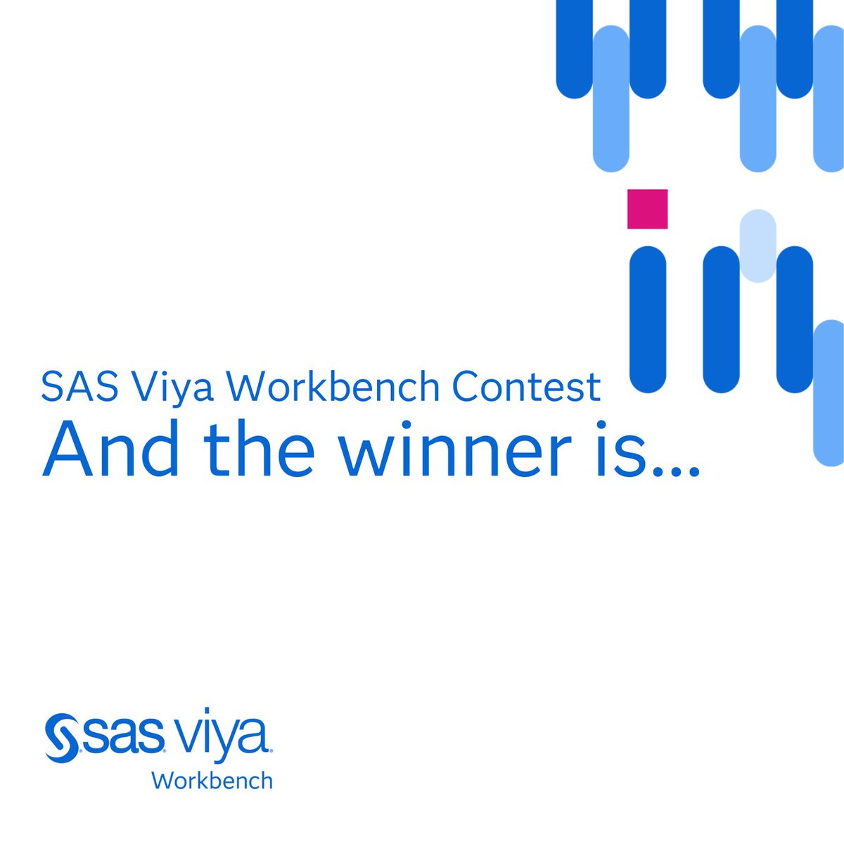 SASsoftwareNews's tweet image. 🥁 ...

The winners of the #SASViyaWorkbench contest are... 
Grand Prize Winner: Steven N., US
Second Place: Jeandré L., South Africa
Third Place: Karelle C., Canada

Congratulations, and thanks to all who participated. Steven, we&apos;ll see you at #SASInnovate! 🎉
