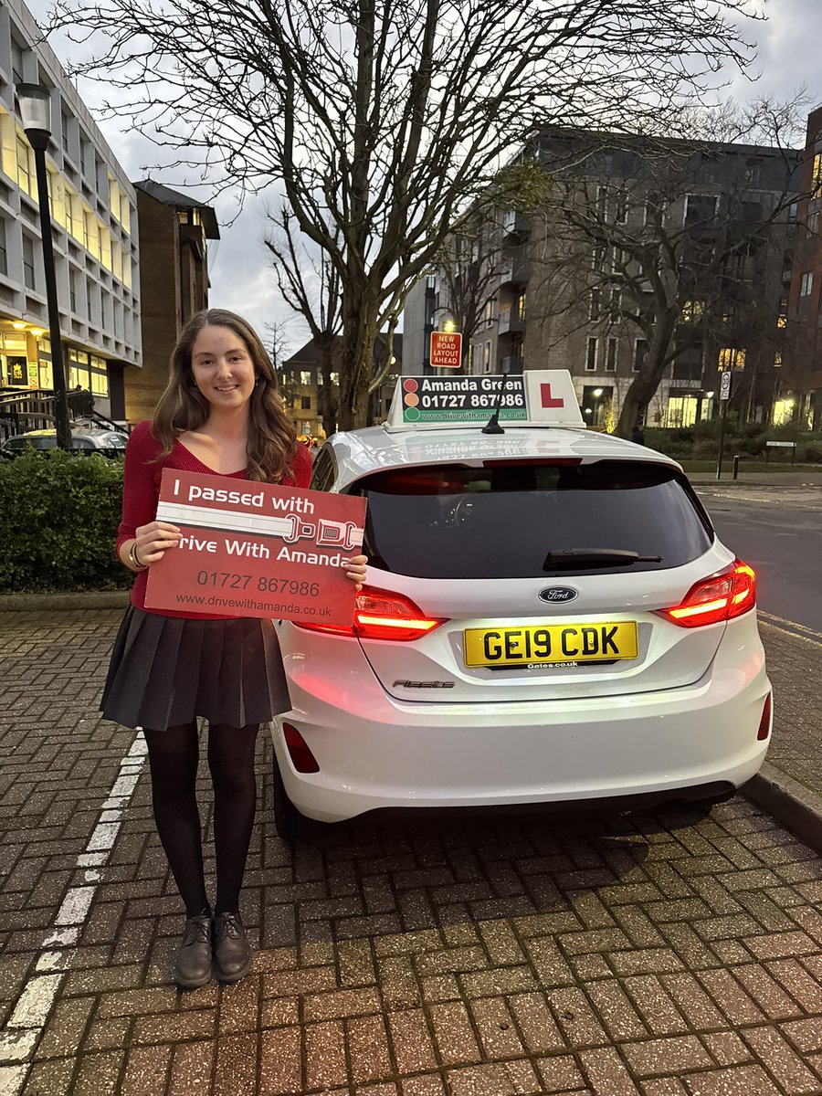 Congratulations to Josie for passing your test first time with only 4 minor faults. I’m so pleased for you. Safe driving 🚘  🚙
