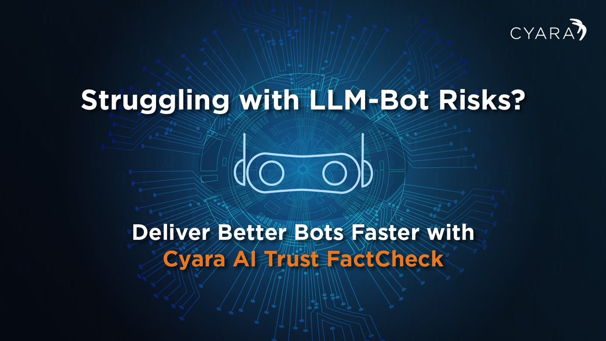 Meet Cyara AI Trust! A first-of-its-kind new suite of modules designed to mitigate the unique challenges and risks associated with LLM-powered Conversational AI bots. Learn more at cyara.com/blog/introduci…

#Cyara #CyaraAITrust #AI #CustomerExperience #Chatbots #Innovation #LLMs