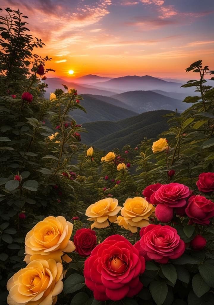 LeviDaniel56's tweet image. The sky ignites with hues of gold,
A fleeting tale the heavens told.
Scarlet streaks and amber's glow,
A fiery dance before night's show.
The sun descends, its rays now meek,
It kisses earth with one last peek.
Shadows stretch, the day takes flight,
As dusk embraces the night.