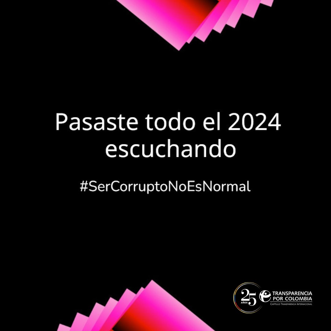 transparenciaco's tweet photo. ¡Tu wrapped de la lucha contra la corrupción está aquí! 🎶
Gracias por compartir que #SerCorruptoNoEsNormal y ser parte de las diferentes acciones para desnormalizar la corrupción. Esperamos que este mensaje siga guiando nuestras acciones.
#DíaInternacionalContraLaCorrupción https://t.co/hw6sCcRmsG