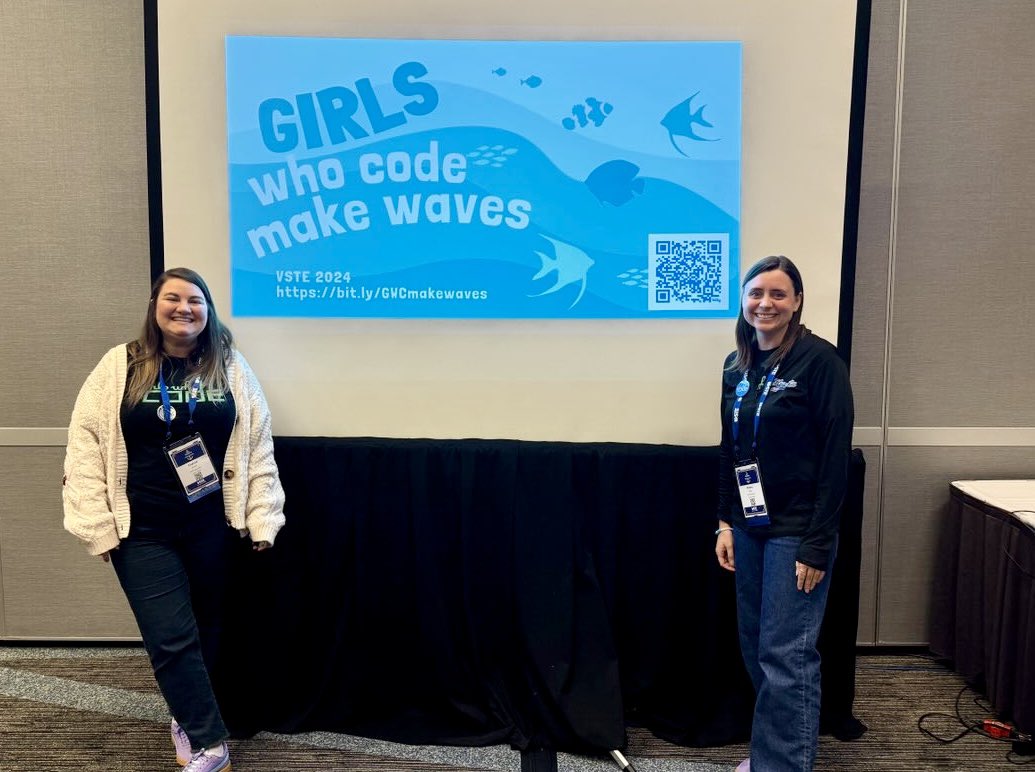 I’m so happy <a href="/MsStiles_EDU/">Ms. Stiles</a> and I could share our love of <a href="/GirlsWhoCode/">Girls Who Code</a> with <a href="/vste/">VSTE</a> #VSTE24 participants today! #sisterhood #coding #makethefriendshipbracelets ✨
