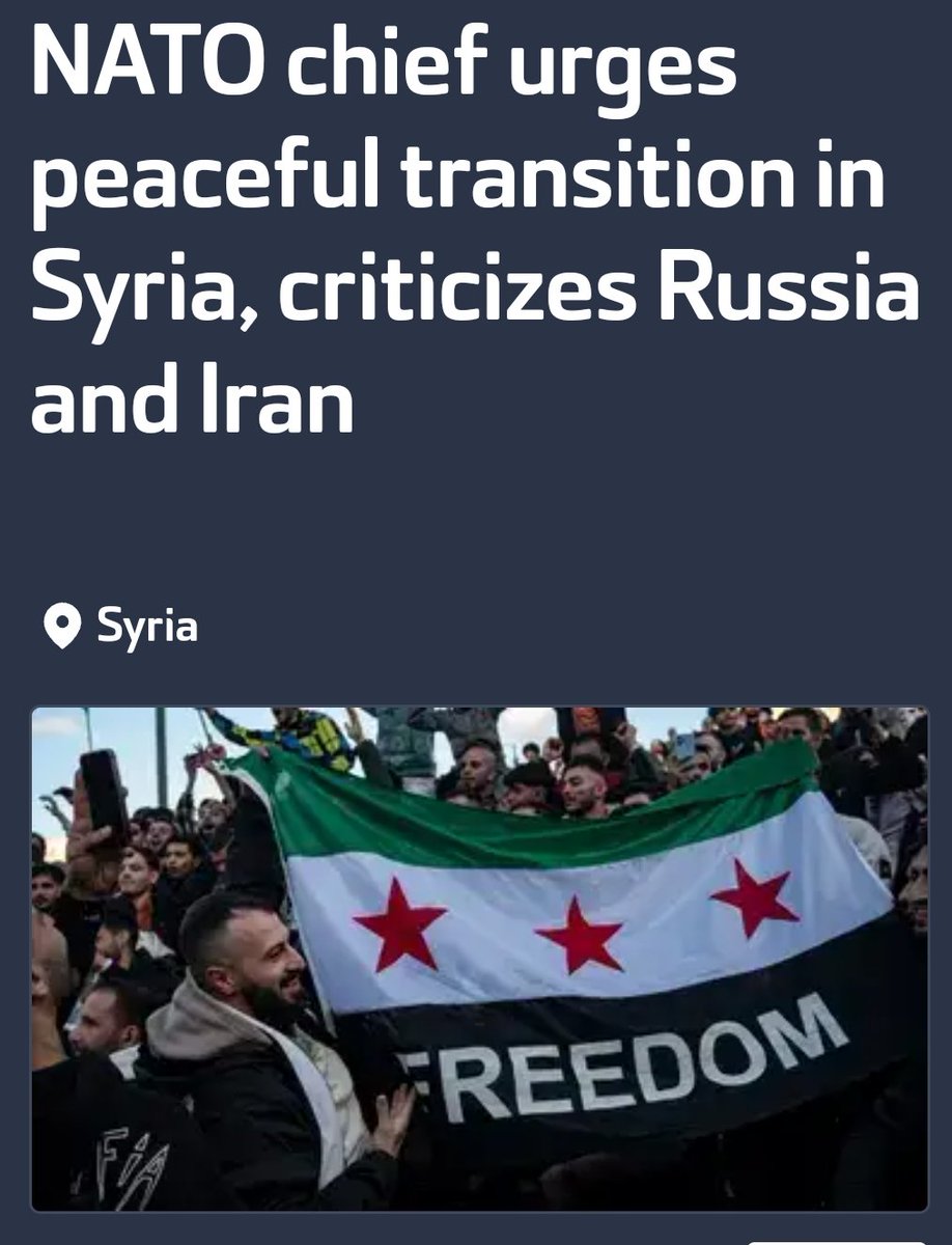hornafrica12475's tweet photo. #NATO #Secretary_General #Mark_Rutte voiced cautious optimism on Monday following developments in #Syria, calling for a #peaceful_transition of power and an inclusive, Syrian-led political process. https://t.co/RbhFZAivft