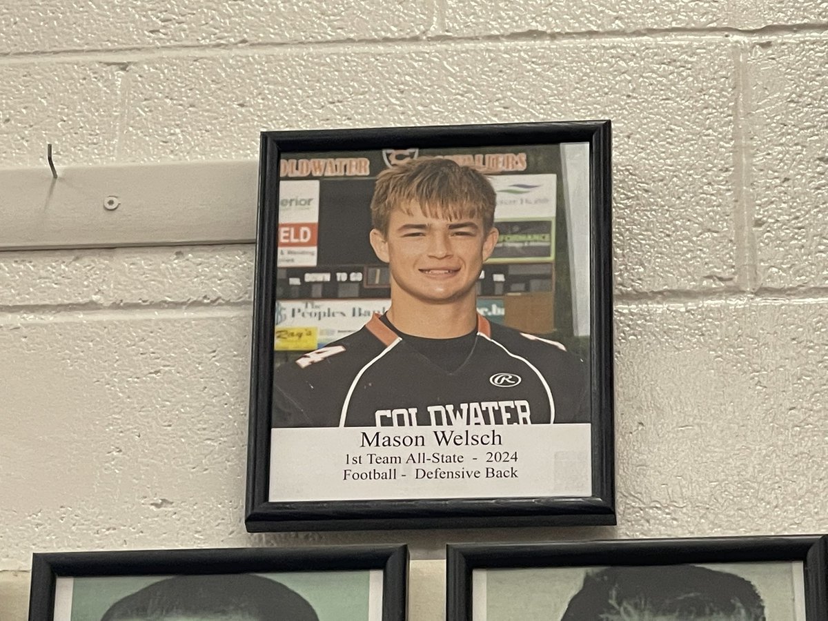 ColdwaterAD's tweet photo. Coldwaters newest Ring of Honor members.  Baylen Blockberger, Cody Depweg, Owen Kunk, and Mason Welsch.  Finally made it all the way around with Mason starting a 2nd row! https://t.co/SajL1LUV3M