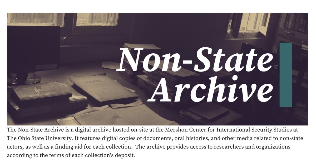 Christopher Nichols @CMcKNichols.bsky.social (@cmcknichols) on Twitter photo Ohio State <a href="/mershoncenter/">Mershon Center</a> Non-State Actor Archive -- Deadline March 9, 2025: For external researchers: Up to 10,000 USD of funding to copy and catalog their own or their interlocutors’ research materials. Applicants can reside anywhere in the world. mershoncenter.osu.edu/archive Ohio State <a href="/mershoncenter/">Mershon Center</a> Non-State Actor Archive -- Deadline March 9, 2025: For external researchers: Up to 10,000 USD of funding to copy and catalog their own or their interlocutors’ research materials. Applicants can reside anywhere in the world. mershoncenter.osu.edu/archive