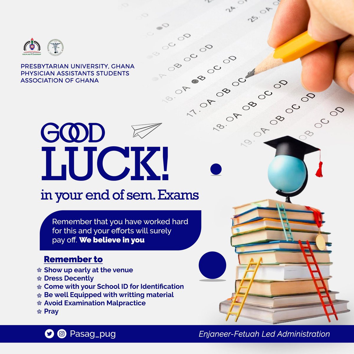 All the best in your exams… good luck 🍀