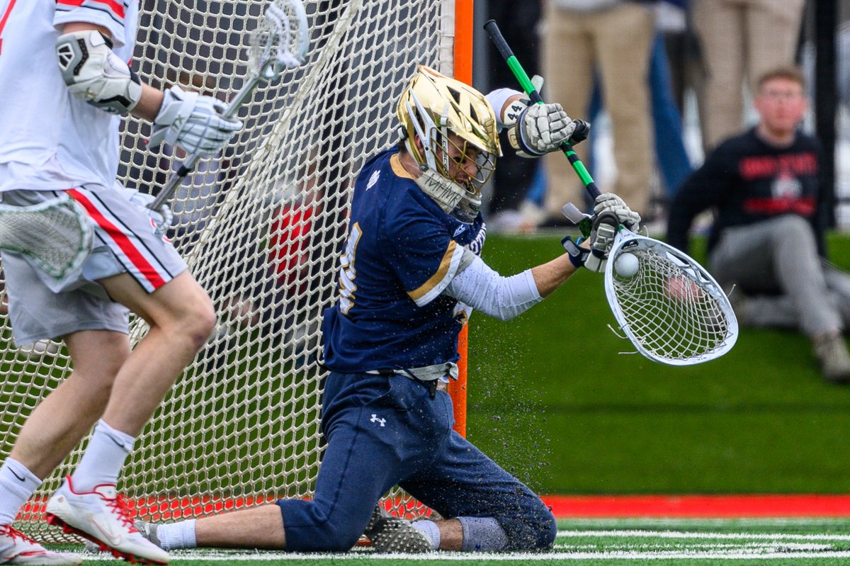 NDlacrosse's tweet photo. Year in Review: 𝐄𝐧𝐭𝐞𝐧𝐦𝐚𝐧𝐧 𝐒𝐭𝐚𝐧𝐝𝐬 𝐀𝐥𝐨𝐧𝐞

Liam Entenmann set the all-time ND record for career saves (743), career wins (48) and career starts (62) to become one of the greatest goalies in the history of college lacrosse.

#GoIrish https://t.co/E2WKEluQd5