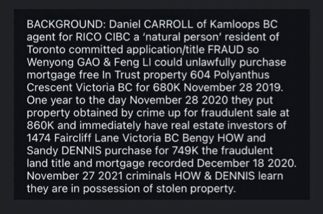 HatedByBCgovt's tweet photo. @BCCuda @Dave_Eby Not heard? Evil @bcndp EBY a HIGH RISK OFFENDER aids abets FRAUDCLOSURES, acts of VIOLENCE against women, victims of FRAUD on @BCSupremeCourt by @cibc @LawSocietyofBC PERJURERS

PROOF👇

ℹ️ https://t.co/IOH8VHNjZP

@pressprogress @scoopercooper @TPSMyronDemkiw @TorontoStar @UBCM https://t.co/beAzobEEjA