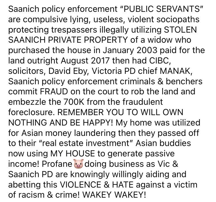 HatedByBCgovt's tweet photo. @BCCuda @Dave_Eby Not heard? Evil @bcndp EBY a HIGH RISK OFFENDER aids abets FRAUDCLOSURES, acts of VIOLENCE against women, victims of FRAUD on @BCSupremeCourt by @cibc @LawSocietyofBC PERJURERS

PROOF👇

ℹ️ https://t.co/IOH8VHNjZP

@pressprogress @scoopercooper @TPSMyronDemkiw @TorontoStar @UBCM https://t.co/beAzobEEjA