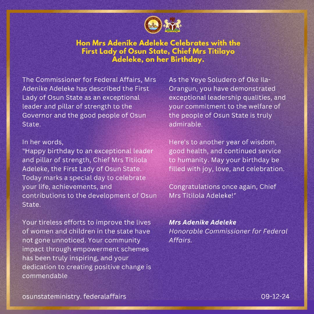 Mrs. Adenike Folasade Adeleke tweet media