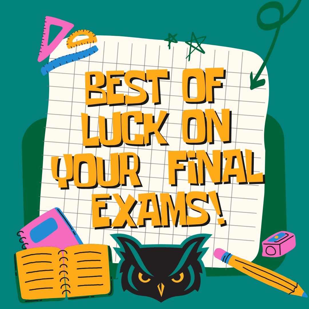 Hang in there Owls! Good luck to our student athletes &amp; others going through finals right now! 🤓😅