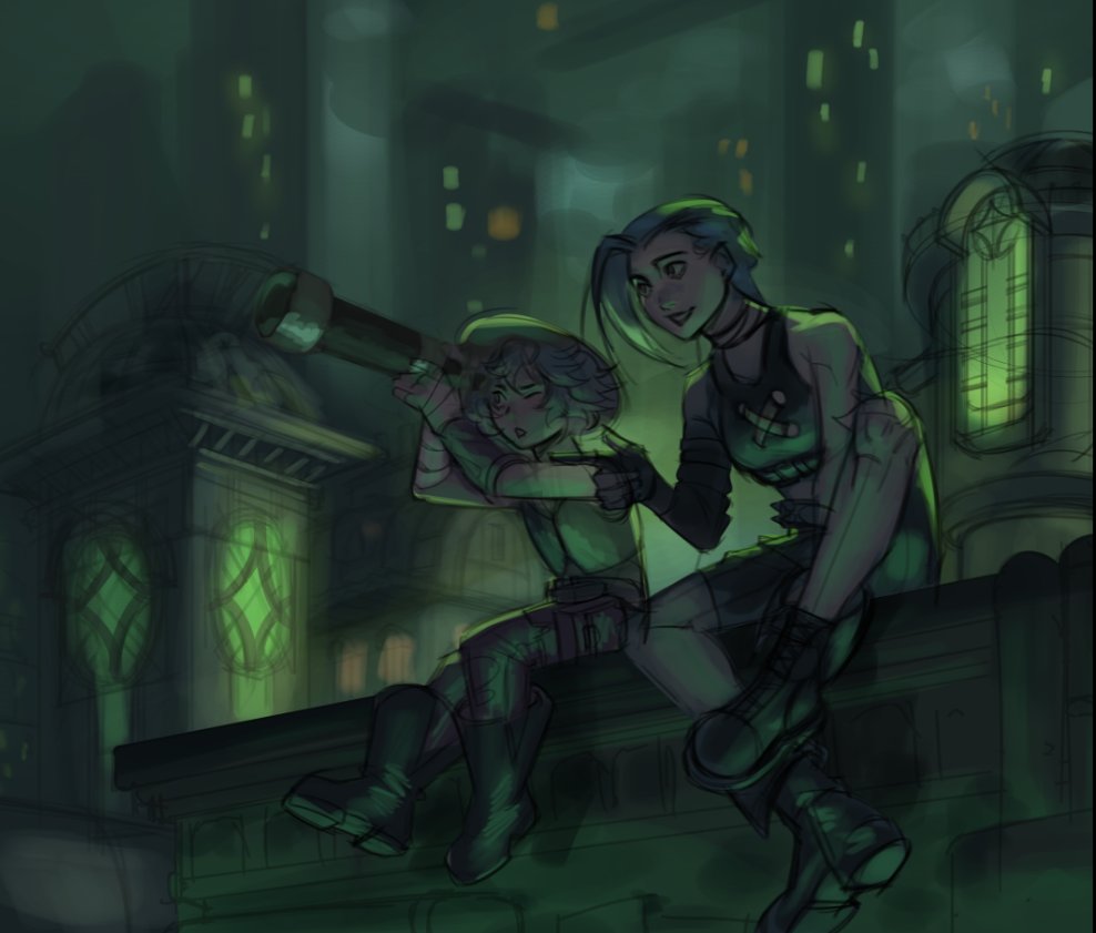 Watching Zaun 💚
Jinx and Isha WIP :D 
#Arcane #ArcaneSeason2 #jinx #isha #leagueoflegends