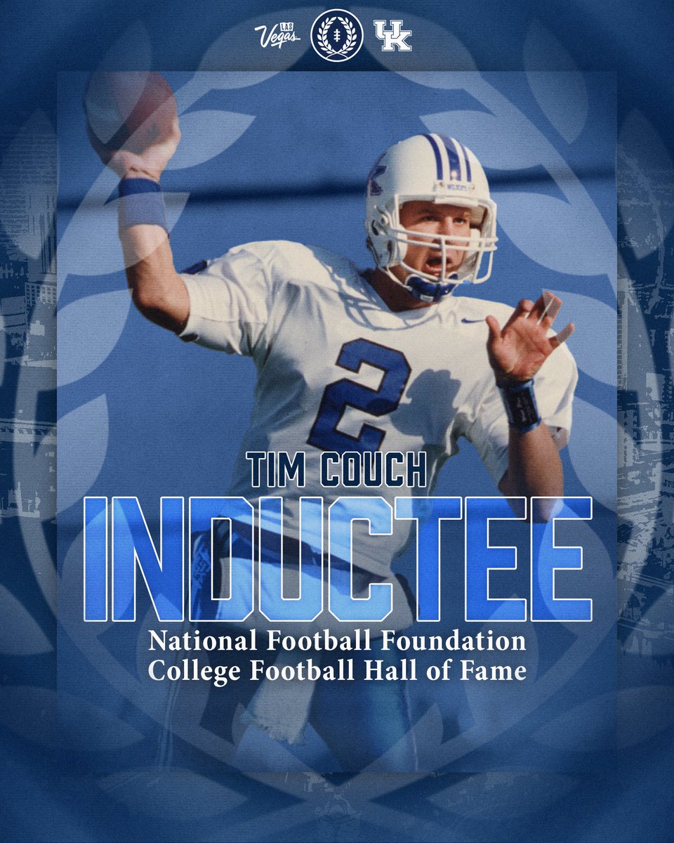 Congratulations to the most decorated player in <a href="/UKFootball/">Kentucky Football</a> history, <a href="/TimCouchQB/">Tim Couch</a>!

Tune in tomorrow, December 10th, at 6pm PST to see Couch get inducted into the College Football Hall of Fame.

Watch here: espn.com/watch/player?i…

#WeAreUK