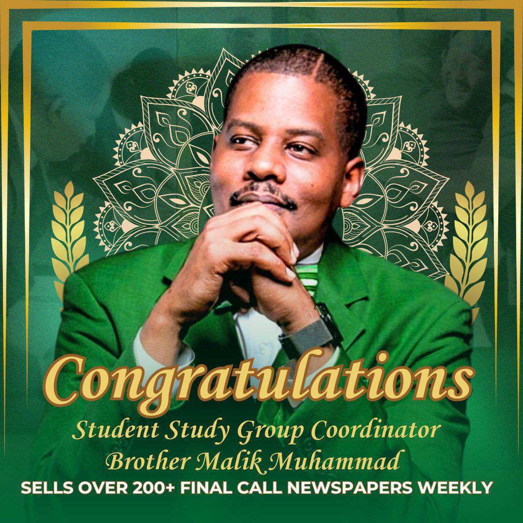 NOIWaxahachie's tweet image. APIDTA! Our Student Study Group Coordinator Brother Malik Muhammad has been blessed to sell over 200+ Final Call Newspapers weekly and has been leading the Southwest region of the Nation of Islam!🙌🏾
#NationofIslam

#GodFamilyNation

#SelfImprovement   

#6thMosque

#NOIWaxahachie