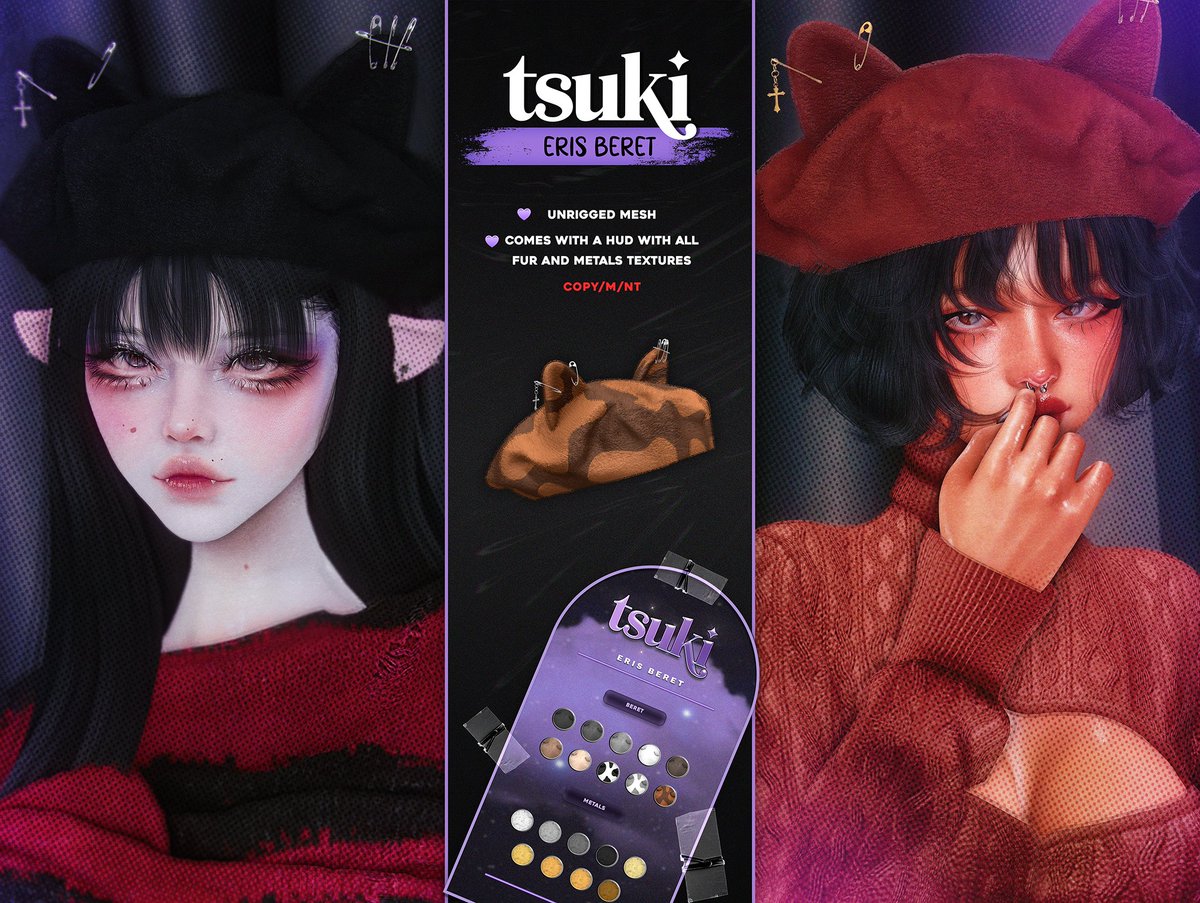 Tsuki • Eris Beret 
@ The Saturday Sale (Sleight vs Slay)

📌Taxi: maps.secondlife.com/secondlife/Eld…