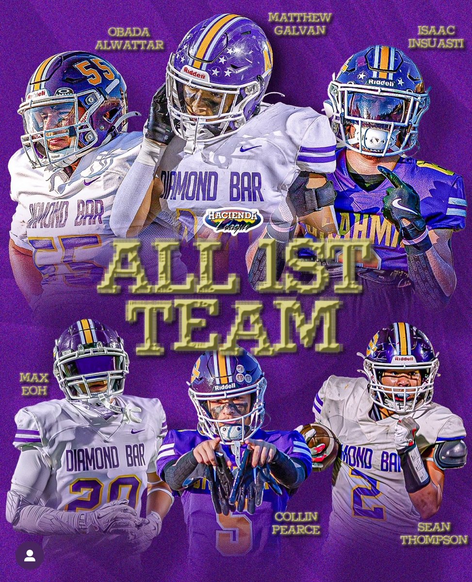 Brahma Football (@brahmafootball) on Twitter photo 2024 All Hacienda League 1st Team 🟣🟡🤘🏾
Offense:
OL <a href="/Obada__55/">Obada</a>
RB <a href="/InsuastiIsaac/">Isaac Insuasti</a>
Defense:
LB <a href="/MatthewGalvan44/">Matthew Galvan</a>
LB Sean Thompson
DE <a href="/max_eoh/">"Max" Seongbeen Eoh</a>
DB <a href="/collinpearce_7/">Collin Pearce</a>
<a href="/SGVNSports/">Fred J. Robledo 👨🏻💻</a> <a href="/coachmark_48/">Mark the Shark</a> <a href="/CalHiSports/">Cal-Hi Sports</a> <a href="/Sportscenetv/">Sportscenetv</a> 2024 All Hacienda League 1st Team 🟣🟡🤘🏾
Offense:
OL <a href="/Obada__55/">Obada</a>
RB <a href="/InsuastiIsaac/">Isaac Insuasti</a>
Defense:
LB <a href="/MatthewGalvan44/">Matthew Galvan</a>
LB Sean Thompson
DE <a href="/max_eoh/">"Max" Seongbeen Eoh</a>
DB <a href="/collinpearce_7/">Collin Pearce</a>
<a href="/SGVNSports/">Fred J. Robledo 👨🏻💻</a> <a href="/coachmark_48/">Mark the Shark</a> <a href="/CalHiSports/">Cal-Hi Sports</a> <a href="/Sportscenetv/">Sportscenetv</a>